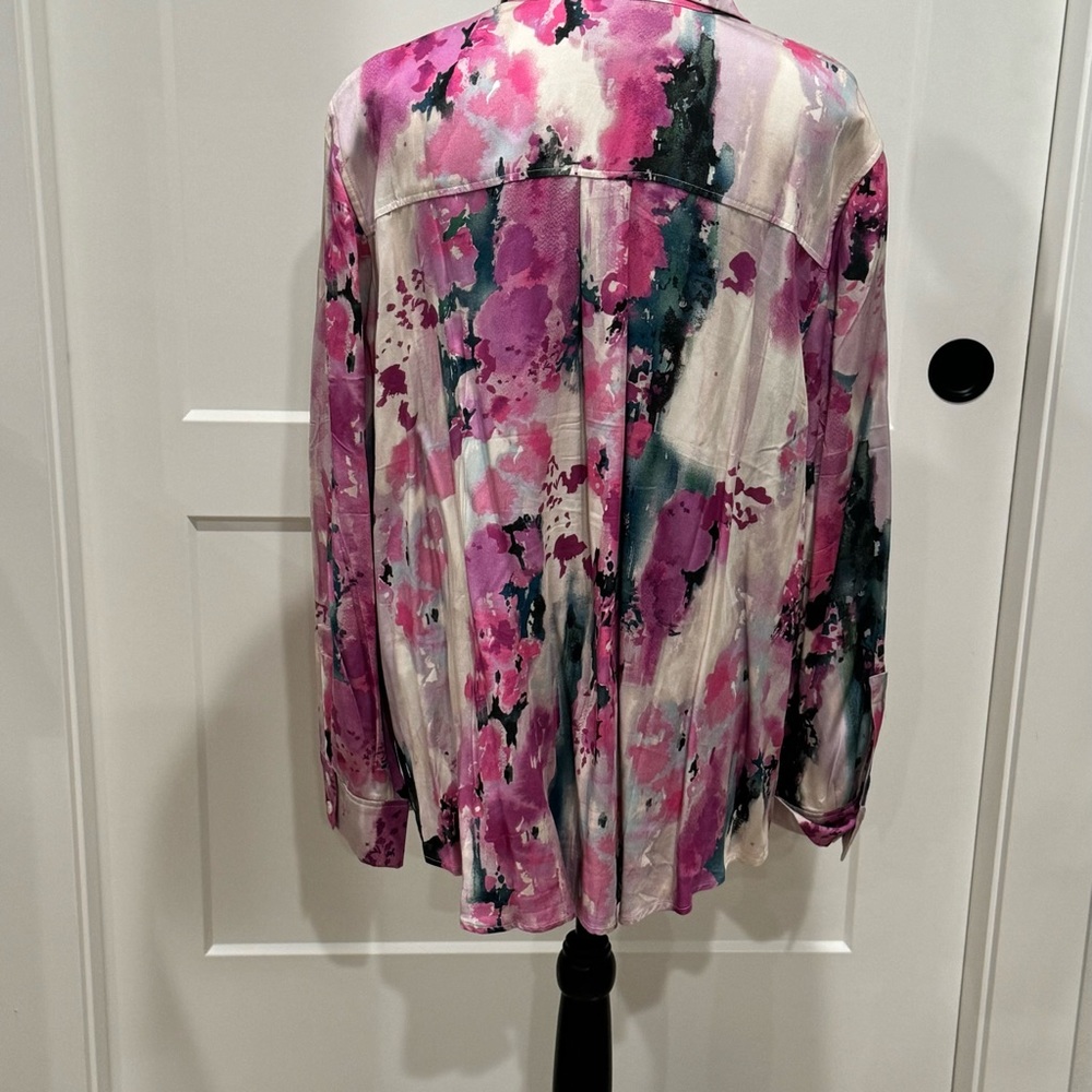Chico’s Multi Color Blouse Pink Green - Picture 4 of 10